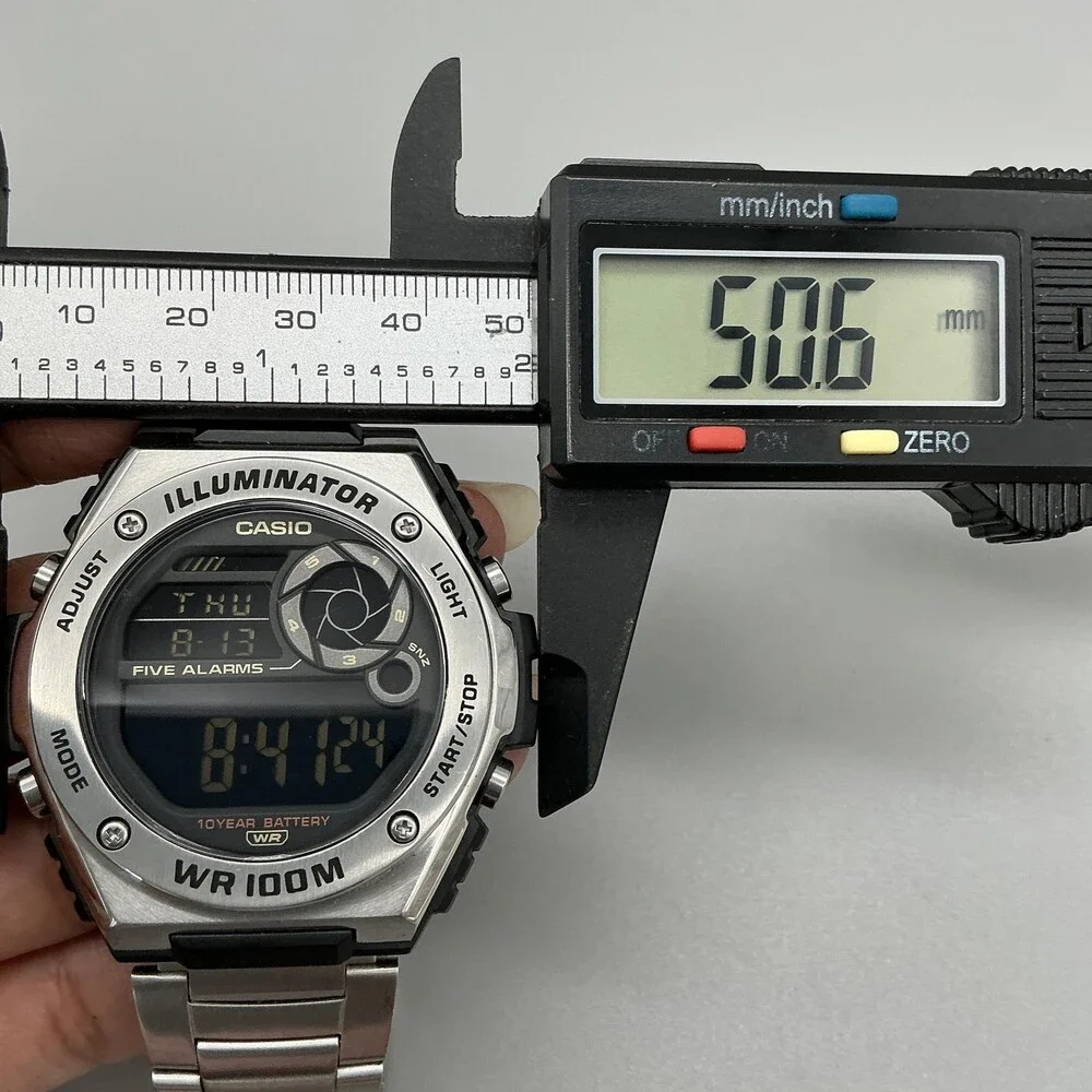 Casio Illuminator 3487 MWD-100H Mens Watch 51mm Black Digital Stainless Alarm
